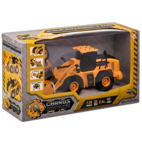 Trator Construção Controle Remoto 6 Funções Pá Móvel Multikids BR2310