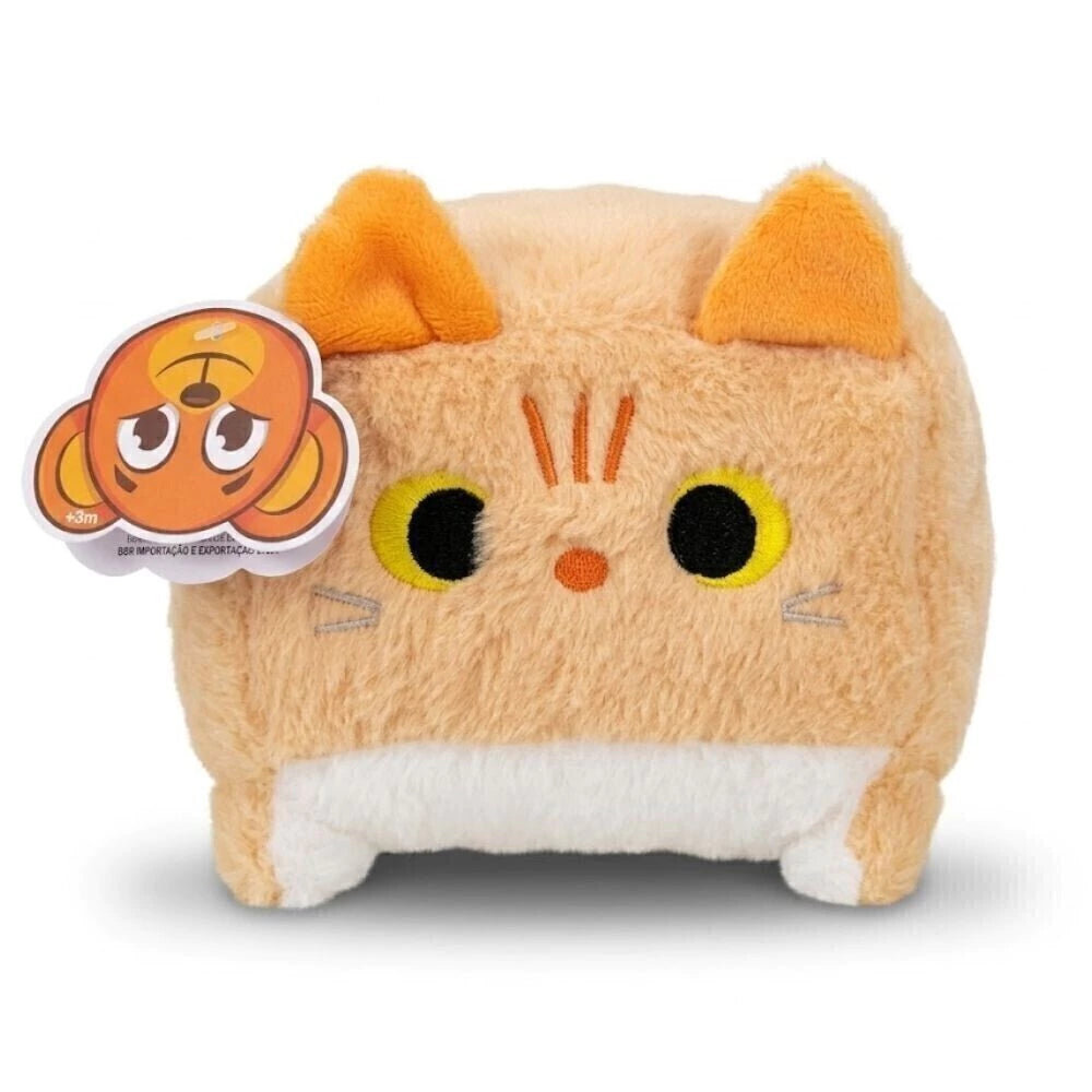 Pelúcia Quadrada de Gatinho 20cm Marrom BBR Toys R3609