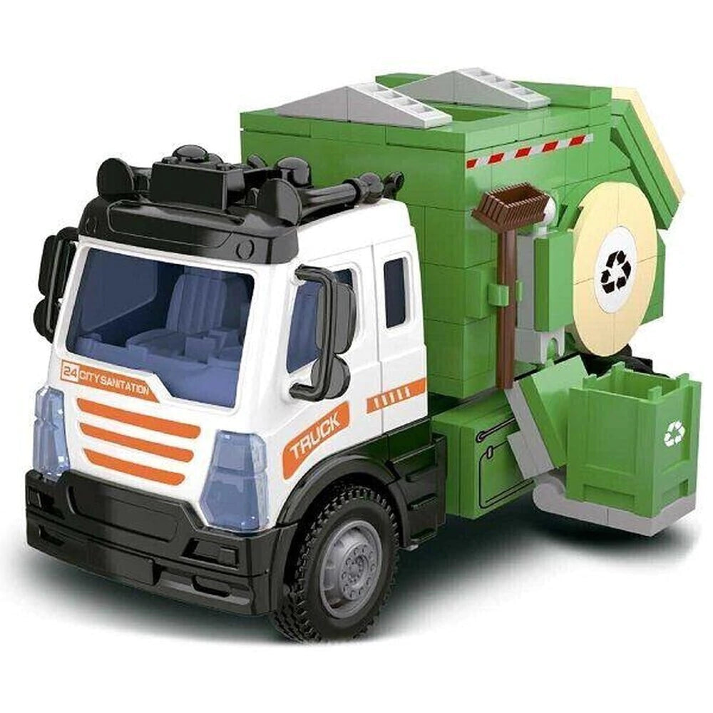 Blocos de Montar Caminhão Coleta de Lixo Controle Remoto RC Trucks DM Toys DMT7220