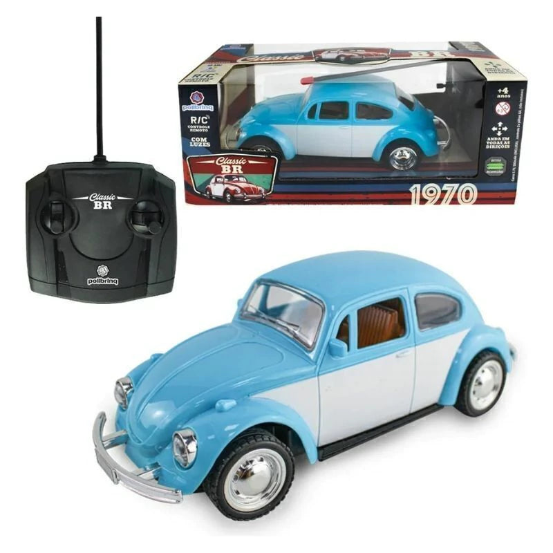 Carrinho de Controle Remoto Fusca Clássico Azul Polibrinq